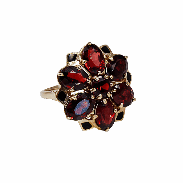 Blossom Cluster Garnet Ring