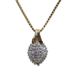 Diamond Pear Cluster Ballerina Pendant Necklace