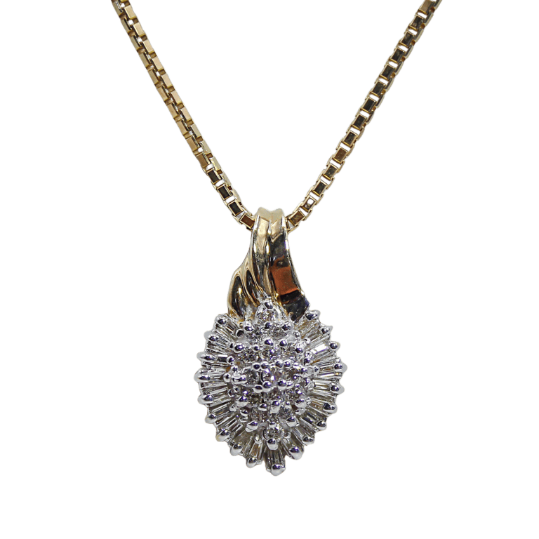 Diamond Pear Cluster Ballerina Pendant Necklace