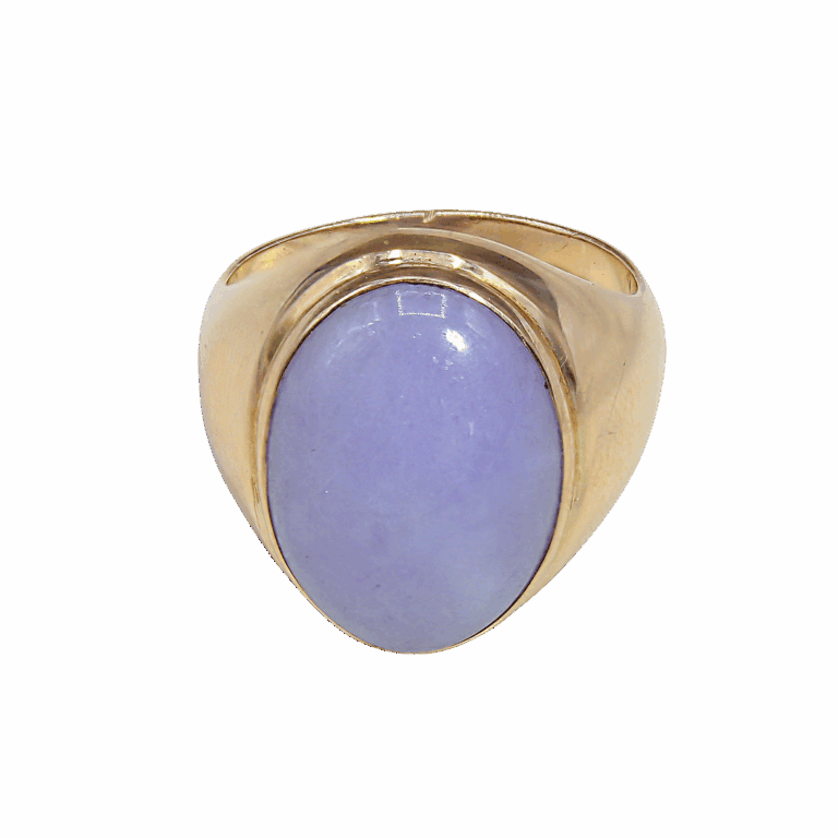 Lavender Jade Cabochon Ring
