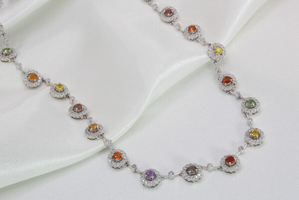 "Luminous Luxury" Estate Rainbow Sapphire Necklace - Image 2