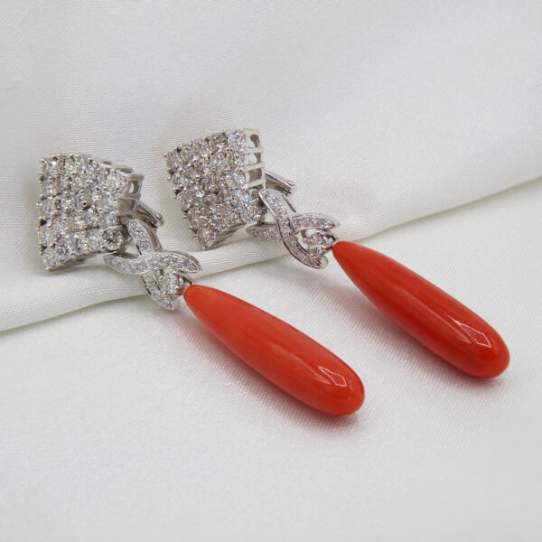 "Apricot Delight" Antique Coral Earrings - Image 2