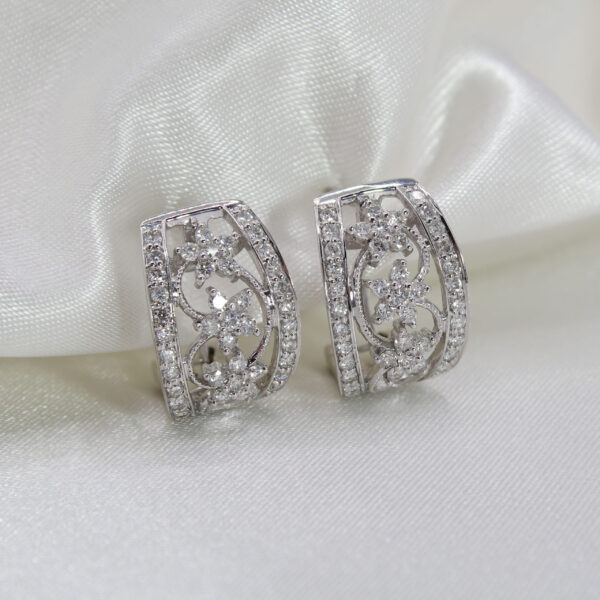 "Whimsical" Estate Diamond Earrings - Image 2