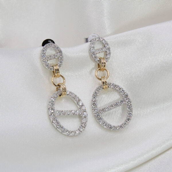 "Modernity" Paperclip Diamond Earrings - Image 2