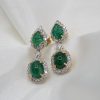"Poinsettia" Vintage Emerald Earrings - Image 2