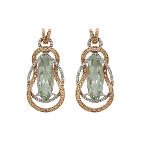 "Ethereal Elegance" Green Amethyst Earrings