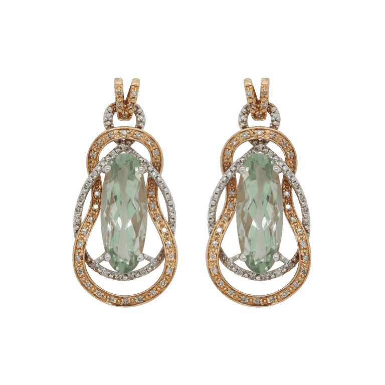 "Ethereal Elegance" Green Amethyst Earrings