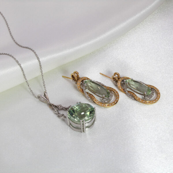 "Ethereal Elegance" Green Amethyst Earrings - Image 3