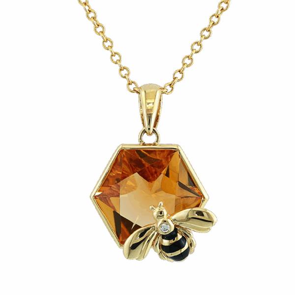 EFFY Citrine Honeybee Pendant