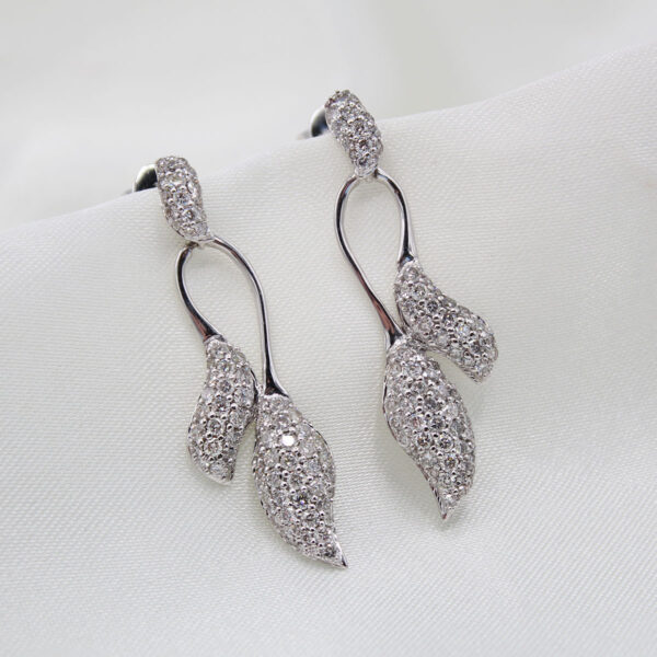 "Tendril Vines" Diamond Earrings - Image 2