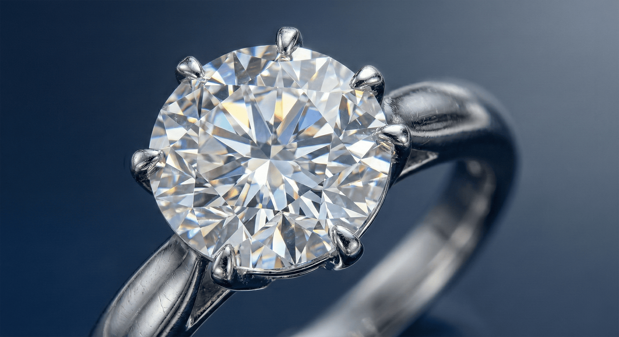 Modern brilliant cut diamond ring with intense white sparkle