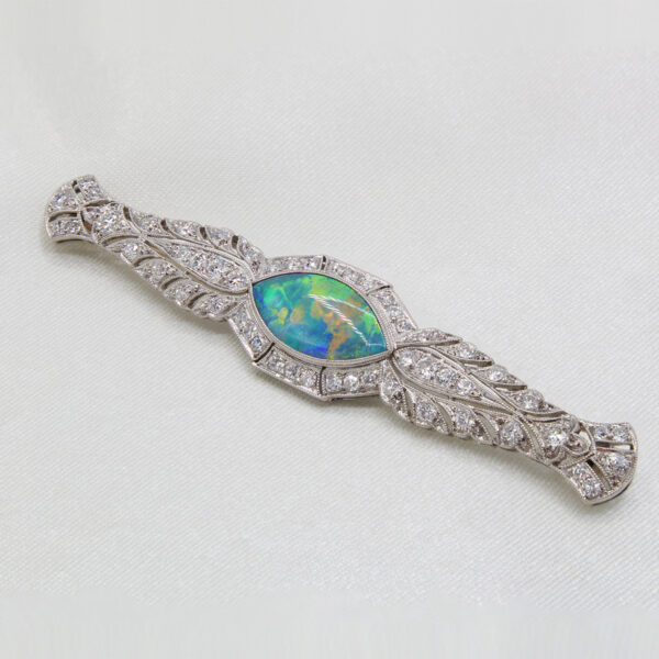 "A Moment in Time" Art Deco Black Opal Pin - Image 3