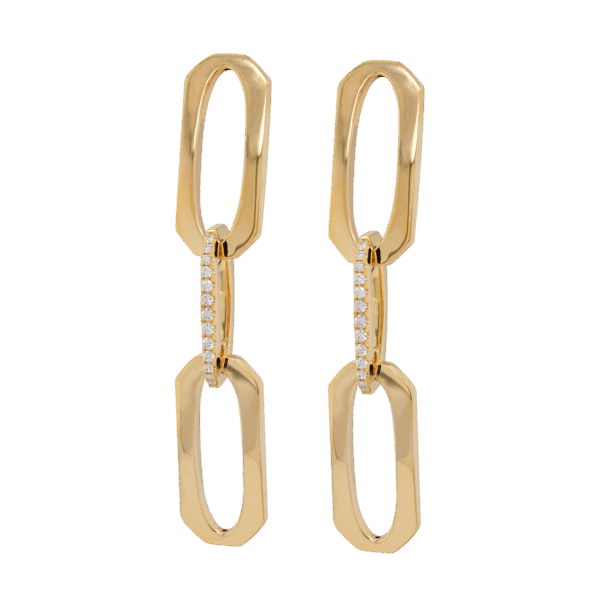 "Modern Minimalist" Diamond Paperclip Earrings