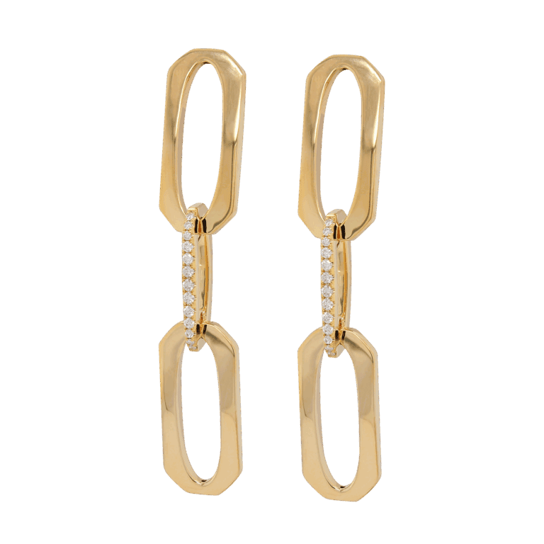 "Modern Minimalist" Diamond Paperclip Earrings