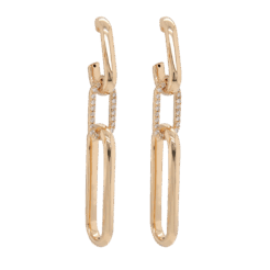 "Modern Minimalist" Diamond Paperclip Earrings