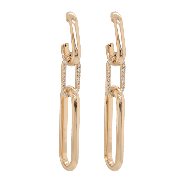 "Modern Minimalist" Diamond Paperclip Earrings