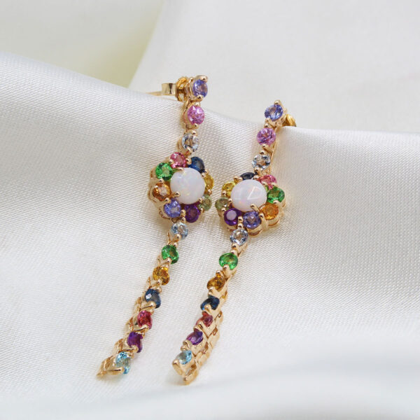 "Rainbow Waterfall" Multistone Earrings - Image 2