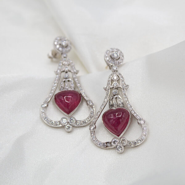 "Valentine" Vintage Pink Tourmaline Earrings - Image 2