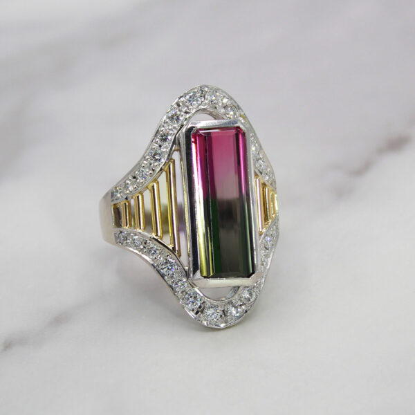 "Watermelon Bliss" Tourmaline Ring - Image 2
